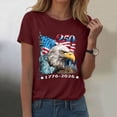 thumbnail image 2 of mgoYE USA 250th Anniversary T Shirt Women 250 Years 1776-2026 250th Birthday Eagle Print T-Shirt(Wine,3XL), 2 of 8