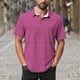 thumbnail image 1 of Blusa y camisa de manga corta con cuello vuelto para hombre, blusa de manga larga con solapa y botones estampados, blusa de poliéster para hombre, 1 of 5