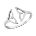 thumbnail image 1 of Ocean-Inspired Dolphin Tails Open-Ended Sterling Silver Band Ring-8, 1 of 5