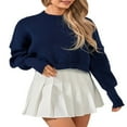 thumbnail image 2 of Ladies‘ Solid Color Knit Sweater with Long Sleeves and Loose Fit, 2 of 9