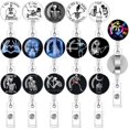 thumbnail image 1 of Shiyou-16 Pcs Enrouleurs de Badges Rétractables, Porte-Badges d'Identité Rétractables avec Clip, Mignon Enrouleur de Badges pour Hommes, Femmes, Filles 12, 1 of 4