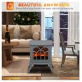thumbnail image 3 of 17" Freestanding Electric Fireplace Stove, Fire Place Heater with Realistic Logs and Flame Effect and Overheat Protection, 750W/1500W, Gray, 3 of 4