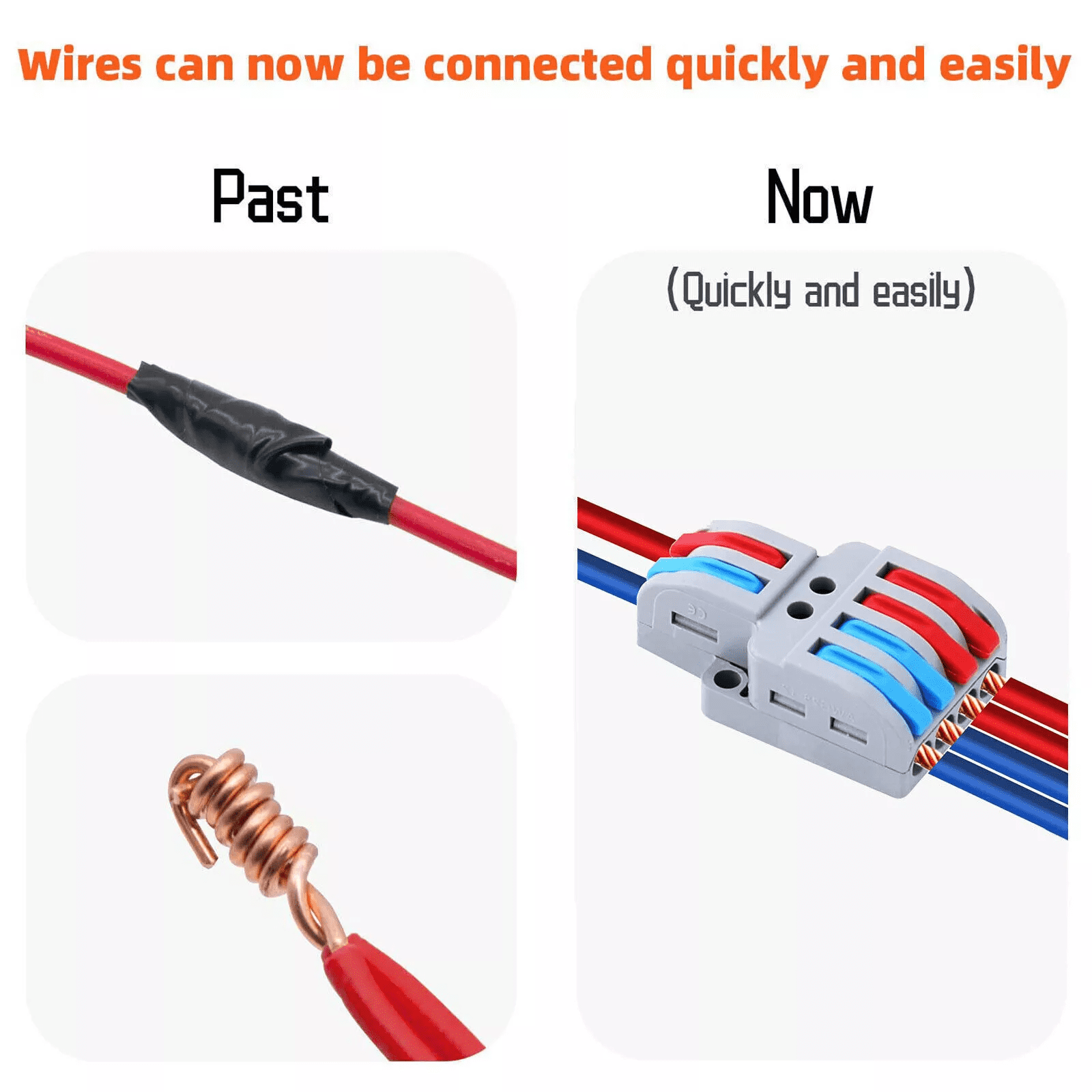 NineLeaf 20PK Lever Wire Nuts Connectors, Compact Splicing Quick Disconnect Wire Connectors, 2 in 4 Out, 28-12 AWG