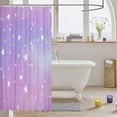 thumbnail image 3 of Manfei Sparkling Stars Print Shower Curtain 72Wx84L,Gradient Lavender Galaxy Bathroom Shower Curtain, 3 of 5