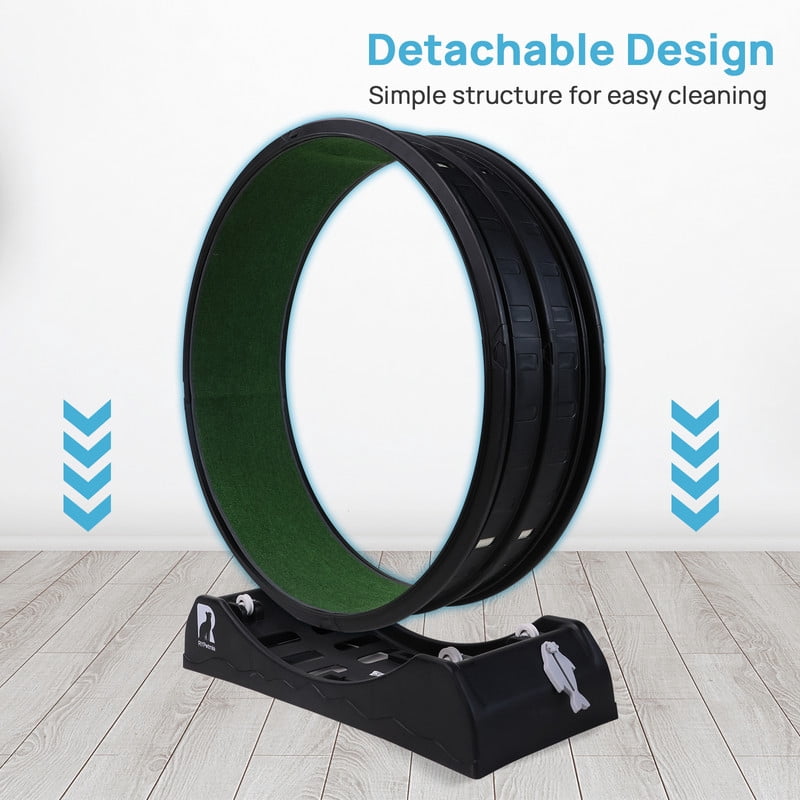 Cat Exerciser Wheel 45.6 Inch Large Cat Toy Running Wheel Treadmill with Detachable Carpet for Indoor Cats, Plastic Wheel
