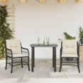 thumbnail image 1 of vidaXL 3 Piece Bistro Set with Cushions Black Poly Rattan, 1 of 4