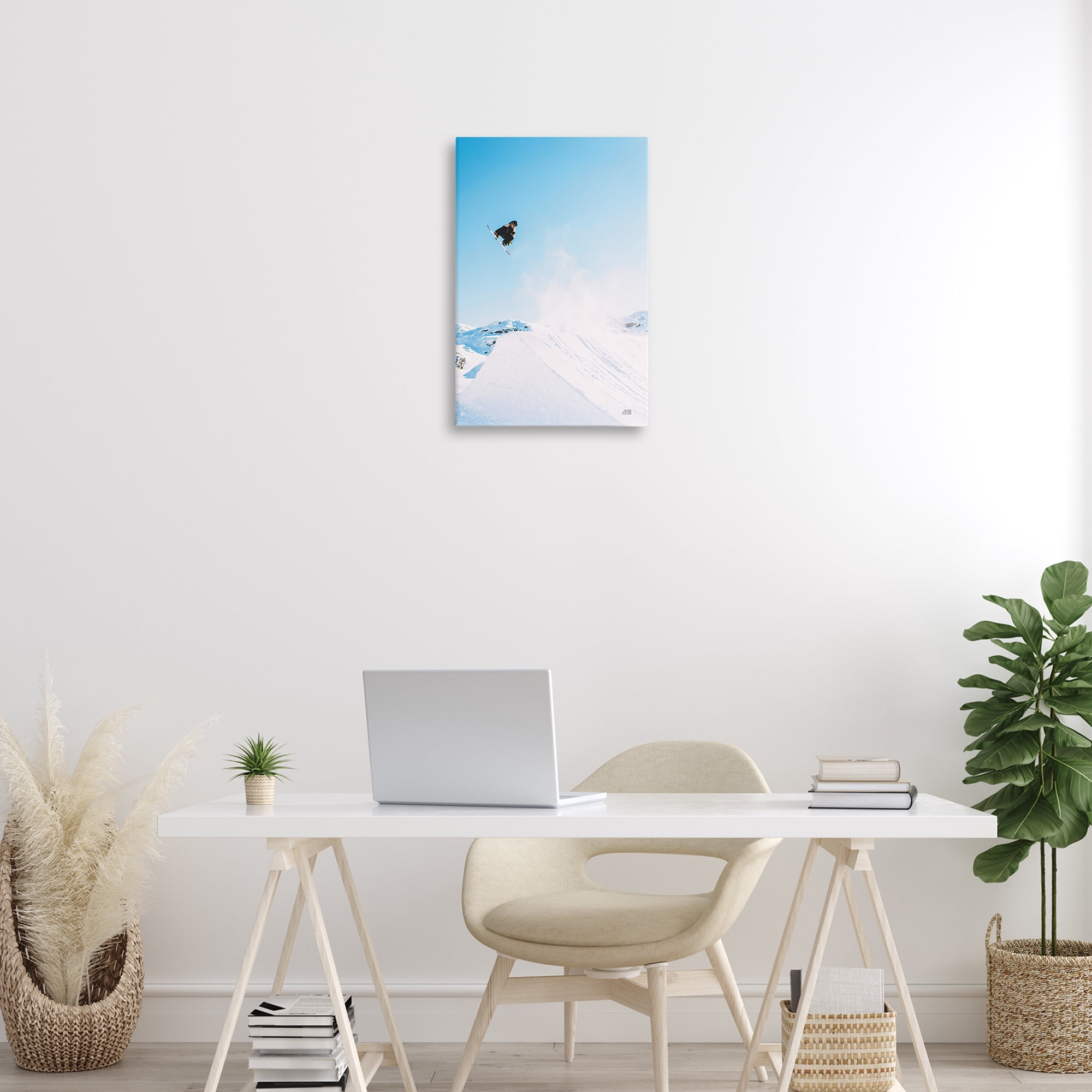 Stupell Industries Snow Day Snowboarder Sports Photography Wrapped Canvas Art Print Wall Art, 16 x 24
