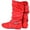 Red, variant on Women's Black Line Dance Boots, Soft Suede Sole Latin Salsa Shoes for West Coast Swing, Comfortable Practice Boots