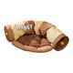 thumbnail image 3 of Cama túnel para gatos 2 en 1, cama para gatos y túnel, centro de juegos, gran espacio para jugar y dormir, suministros de juguete para gatos, túnel de Amarillo marron, 3 of 9
