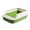 White and Green, variant on Cat Detachable Open Top Pet Litter Tray Splashproof Semi Closed Large White and Green