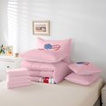 thumbnail image 6 of Manfei Cute American Flag Heart 7-Piece Twin Bedding,Pink Bedding Comforter Set,Pink Reversible, 6 of 7