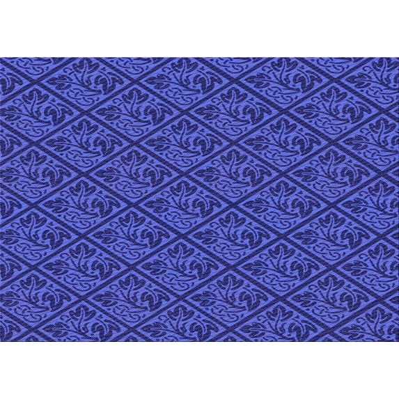 Ahgly Company Machine Washable Indoor Rectangle Transitional Cobalt Blue Area Rugs, 5' x 7'