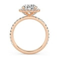 thumbnail image 3 of AFFY Round Halo Engagement Rings For Women, 2.70 Carat (ctw) Lab Created Moissanite Promise Rings For Her In 10k Solid Rose Gold | VVS1 Quality Ring Size-6, 3 of 5