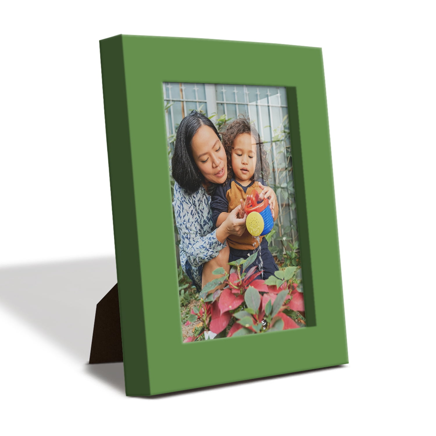 Modern 3.5 in. x 5 in. Green Picture Frame (Set of 2)