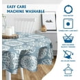 thumbnail image 4 of Ethnic Boho Round Tablecloth Modern Farmhouse Table Cloth 60 Inch Geometric Navy Blue Table Cover Waterproof Polyester Cloth Navy Blue Grey Cover for Holiday Indoor Outdoor Farmhouse Decor, 4 of 6