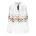 thumbnail image 5 of Cutuoiiu Women's Loose Round-neck Half Zip up Sweatshirt Dressy Floral Print Long Sleeve Shirts Gifts, 5 of 5