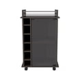 thumbnail image 3 of CoSoTower 4-Shelf 2-Piece Living Room Set, Coffee Table and Bar Cabinet Black and Espresso, 3 of 7