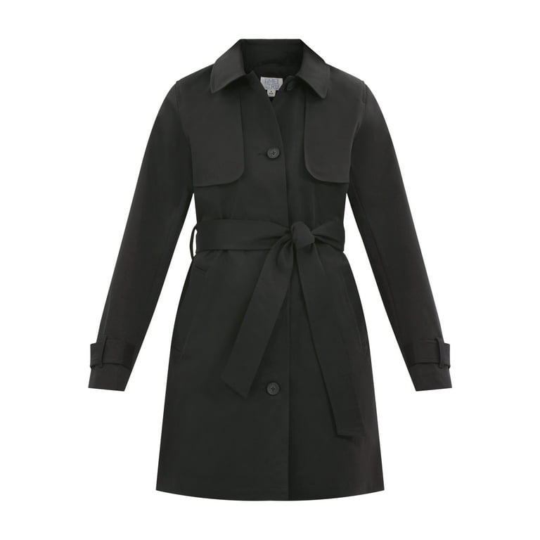 Time and Tru Women's Belted Trench Coat, Midweight, Sizes XS