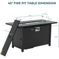thumbnail image 4 of Propane Patio Heater, 5000 BTU Fire Pit Table, 45 inch Heater with Cover, Black, 4 of 5