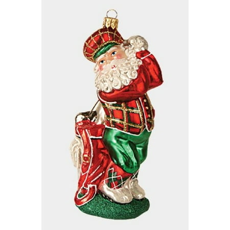 - Golfing Santa Claus Polish Glass Christmas Tree Ornament Sports Golf Decoration