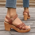 thumbnail image 5 of Bkhluea Women Braided Strap Block Heel Sandals Comfortable Footwear For Party Daily Casual Outdoor Activities, 5 of 7