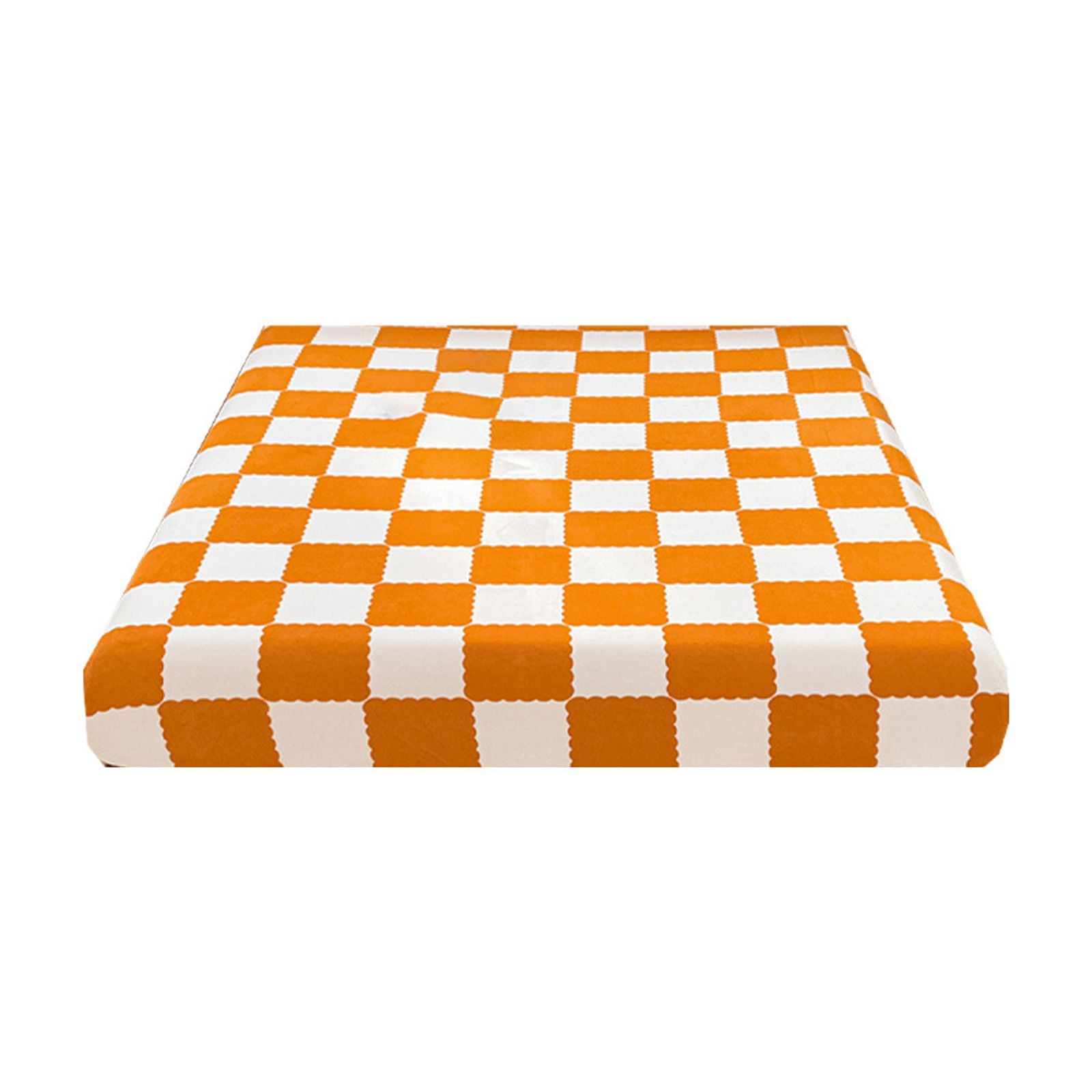 Quilted Fitted Sheet Winter Warm, Checkerboard Pattern Mattress Protector – Breathable Non-Slip Pocket Design, Soft Polyester Bed Cover for Care Bed, Home or Guest Room
