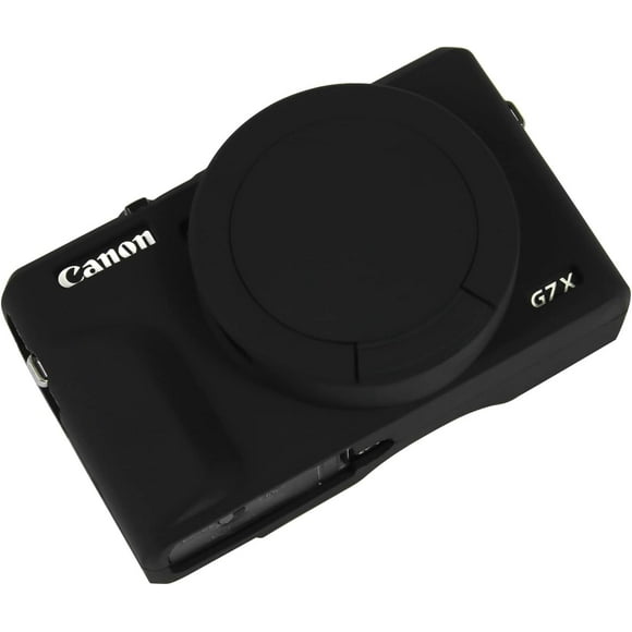 ERDS-Case for Canon Powershot G7 X Mark III Digital Camera, Soft Silicone Protective Cover with Removable Lens Cover for Canon Powershot G7X Mark III DSLR Camera (Black)
