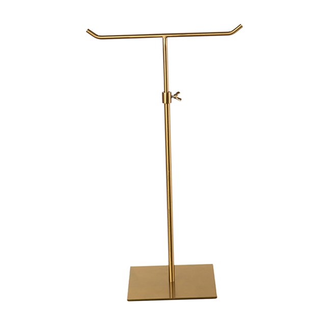 Estante de metal para bolsos, soporte de exhibición de bolsos, altura ajustable, estante de exhibición, soportes de joyería, soporte de exhibición de Tubo dorado.
