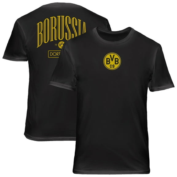 Men's 1863FC  Black Borussia Dortmund Back Wordmark Soft Wash T-Shirt