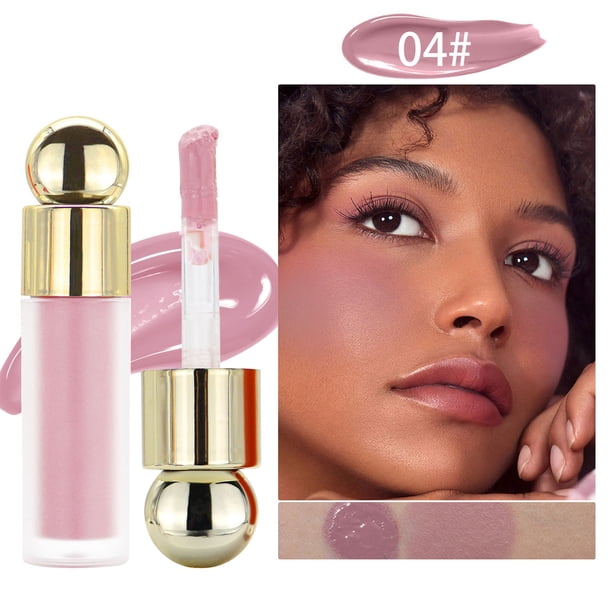 Fiudx Rubber Líquido, Color Labial Versátil para Mejillas, Crema Hidratante Iluminada, Potenciador Natural Del Contorno Facial, Base Maquillaje Confección Iluminador, Uso Principiante y Experto, Fórm