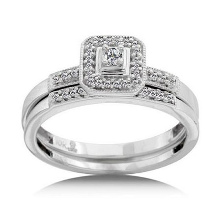 1/8 Cttw Diamond Square Bridal Set