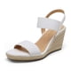 thumbnail image 1 of Sandalia DREAM PAIRS SDPW222W Blanca con Plataforma y Cuña de 8 cm, 1 of 6