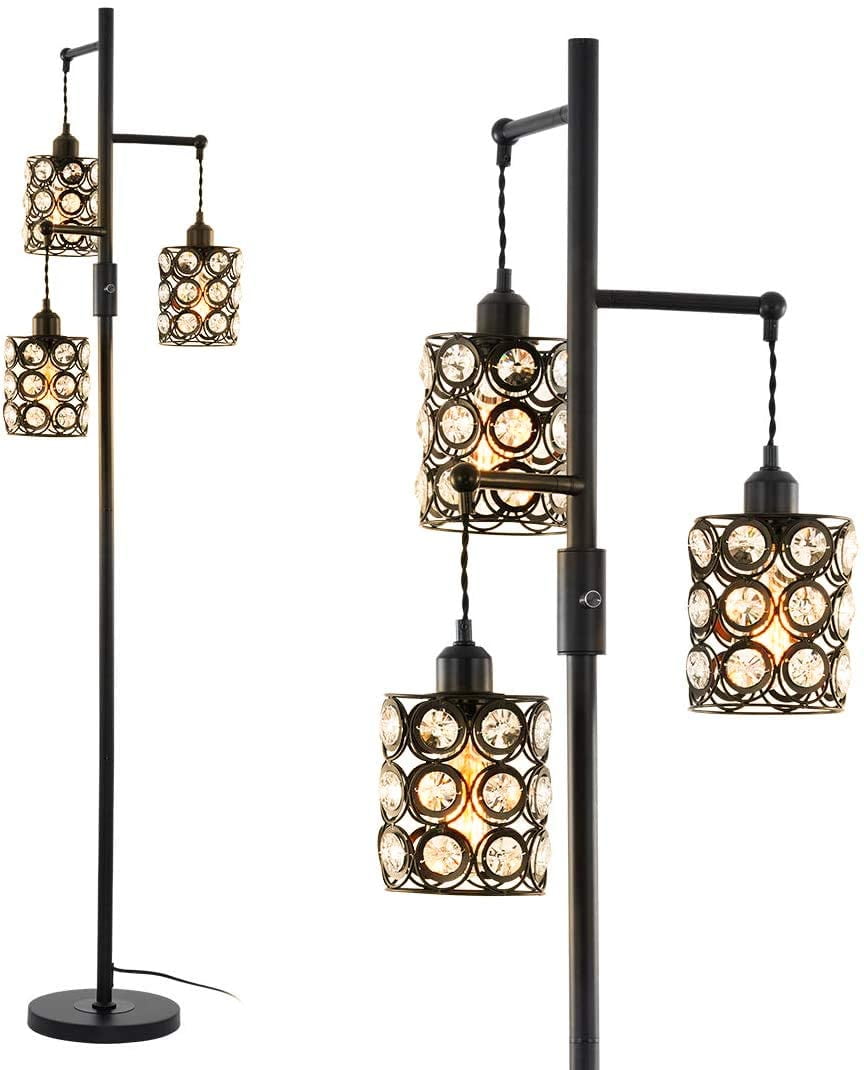 MANXING Vintage Floor Lamp for Farmhouse, 3Lights Modern Tree Lamps