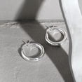 thumbnail image 6 of QQTDFG Women Jewelry 925 Sterling Silver Smooth Round Tube Hinged Hoop Earrings F0326-Silver - 18mm, 6 of 8