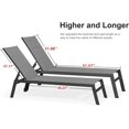 thumbnail image 2 of PURPLE LEAF 2 Pieces Aluminum Chaise Lounge with Wheels All Weather Outdoor Reclining Chair for Patio Pool Lawn Sunbathing Chair, Grey (Extended Edition), 2 of 9