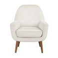 thumbnail image 2 of Linen Fabric Accent Chair, Mid Century Armchair with Wooden Legs, Modern Upholstered Reading Accent Chairs for Living Room Bedroom,Beige, 2 of 7