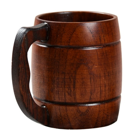 Coffee Cups For Wife Stylish Wooden Handled Beer Cup Coffee Tea Juice Milk Wine Mug Gift Decoration Volume:301-400ml Style:handled ()