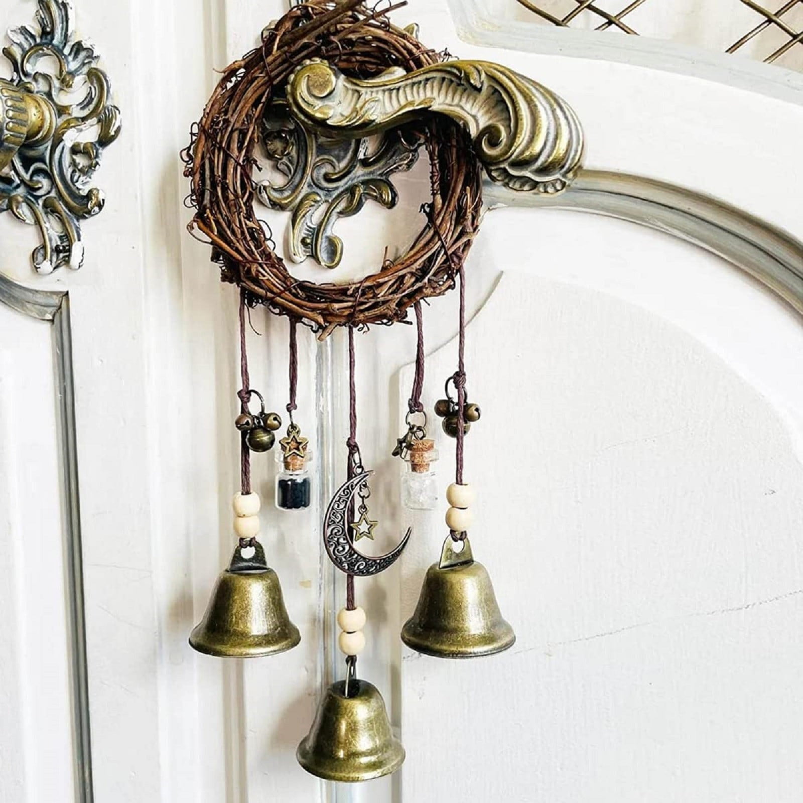 Witch Bells for Home Protection â Magical Wind Chimes with Quartz, Pagan Door Hanging Decor to Ward Off Negative Energy & Attract Positivity
