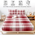 thumbnail image 5 of Twin XL Size Fitted Sheet Set - Red Checkered 2 Piece Bedding Sets 16" Deep Pocket Fitted Sheet with 1 Pillowcases, Red White Plaid Farmhouse Brushed Microfiber Hotel Luxury Bed Sheets, 5 of 9