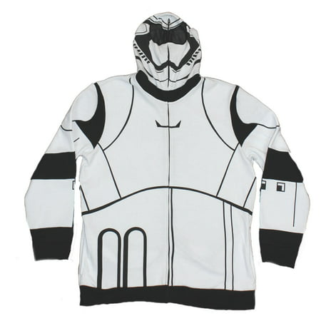 Star Wars Mens Zip Up Hoodie- Stormtrooper Full Style First Order Costume