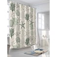 thumbnail image 3 of Fsddascl Green Coastal Shower Curtain Set - 66" x 72" Washable Bathtub Curtain with 12 Hooks, Ocean Coral Starfish Seahorse Farmhouse Waterproof Fabric Stall Shower Curtains for Bathroom/Bathtub, 3 of 6