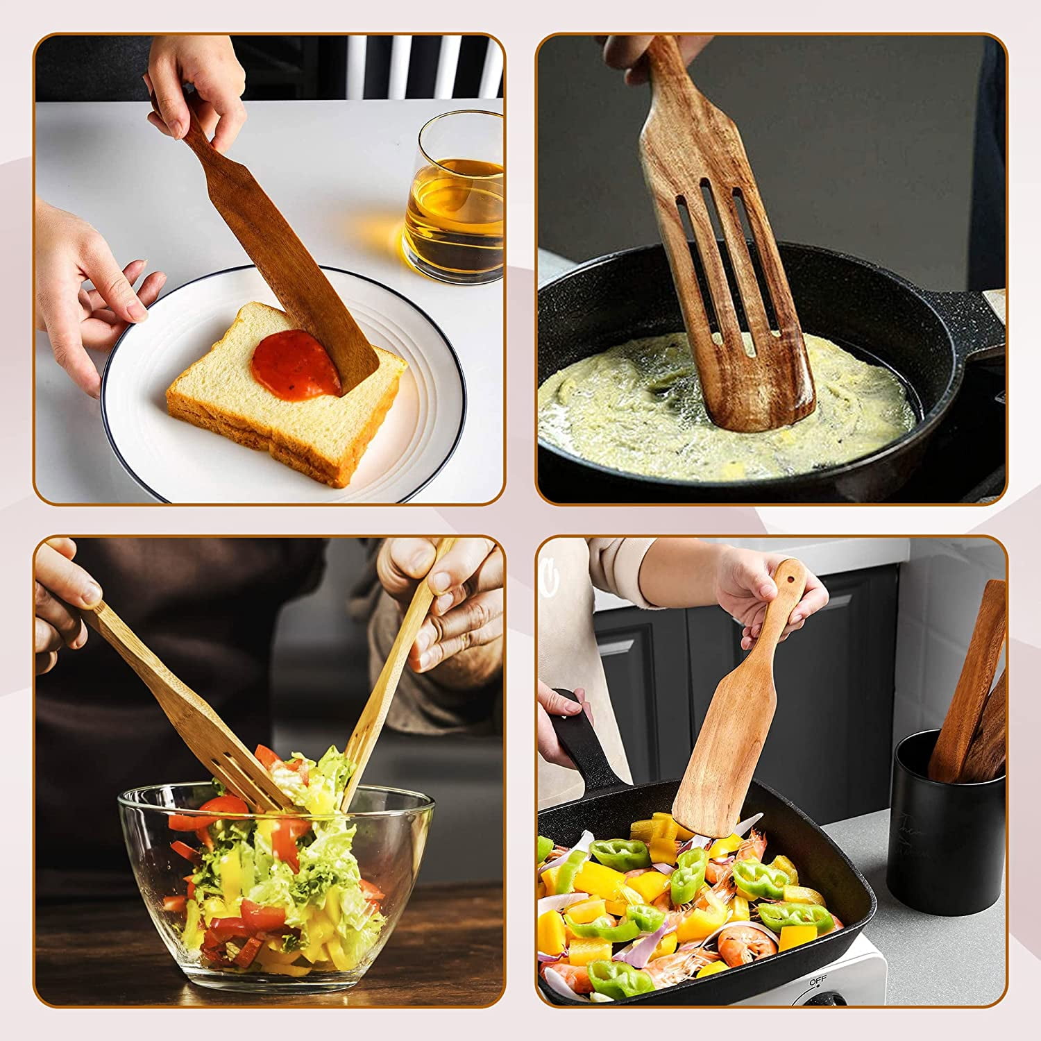 Silicone Spurtles Set, Nonstick Spurtle Kitchen Utensils, Silicone Spatula,  Heat Resistant Spurtle For Salad Stir, Cake Make And Pan-fried Steak - Temu
