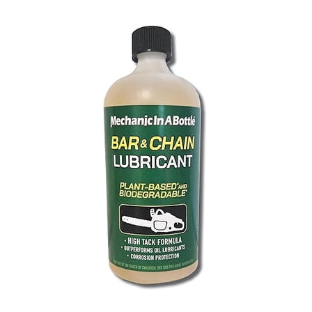 Mechanic In A Bottle Biodegradable Chainsaw Lubricant - Bio Bar and Chain Oil – High Performance, Professional Lubricant – Green, Eco-Friendly, Ultraclean, All Season Bar & Chain Lubricant, 24 oz