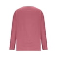 thumbnail image 5 of Uootdi Women's Shirts V Neck 3/4 Sleeve Linen Blend Solid Blouses Casual Daily Style Lightweight Breathable Loose Fit Tops Gift, 5 of 6