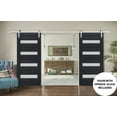 thumbnail image 3 of Sturdy Double Barn Door with Frosted Glass | Veregio 7455 Antracite | 13FT Rail Hangers Heavy Set | Solid Panel Interior Doors-48" x 96" (2* 24x96)-Silver Rail, 3 of 6