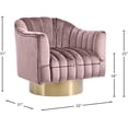 thumbnail image 5 of Meridian Furniture Farrah Pink Velvet Swivel Accent Chair, 5 of 14