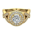 thumbnail image 4 of Engagement Rings for Women Round Brilliant Halo Rings Criss-Cross Shank 14K Gold 1.25 carat (H,SI1), 4 of 5