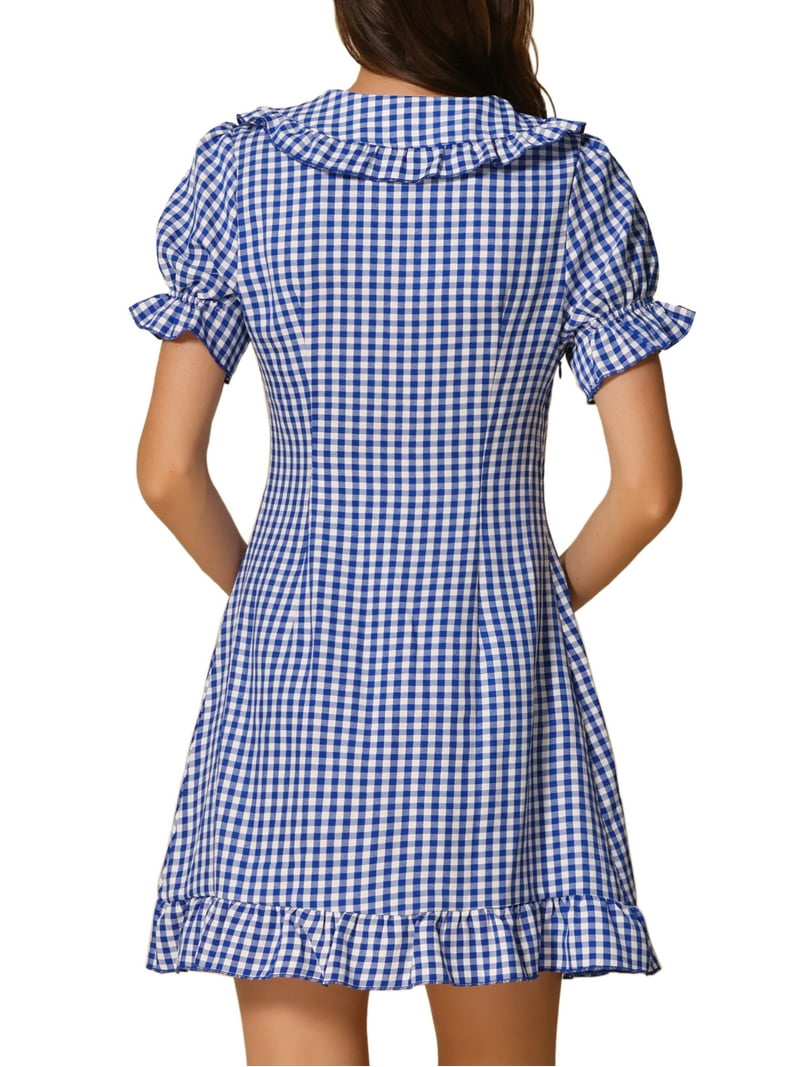 gingham blue mini dress June Mini Dress