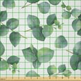 thumbnail image 2 of Ambesonne Leaf Fabric by the Yard Microfiber, Watercolor Eucalyptus Art, 5 Yards, Green Pale Brown White, 2 of 2