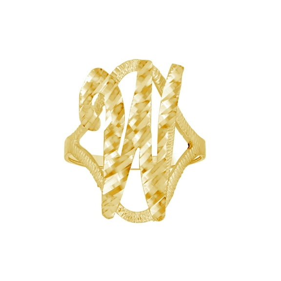 10k Yellow Gold Womens Letter Name Personalized Monogram Initial W Ring 20.5x2.00mm Wide Size 8 Ring for Women
